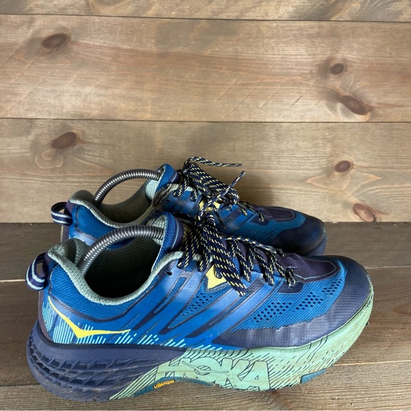 hoka one speedgoat 3 womens size 9.5 shoes blue athletic trail hiking sneakers - Picture 2 of 9